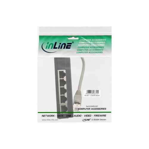 InLine® ISDN Verteiler 5x RJ45 Buchse 15cm Kabel mit Endwiderständen