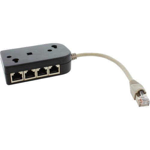 Preview: InLine® ISDN Verteiler 8x RJ45 Buchse 15cm Kabel mit Endwiderständen