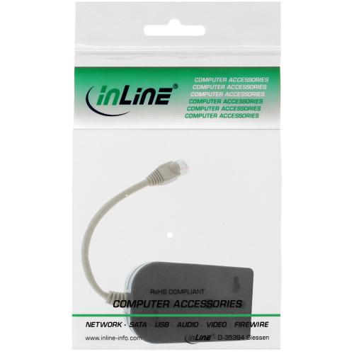 Preview: InLine® ISDN Verteiler 8x RJ45 Buchse 15cm Kabel mit Endwiderständen