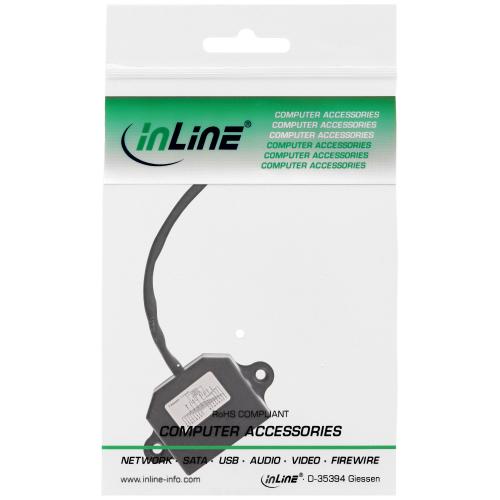 Preview: InLine® ISDN Verteiler 2x RJ45 Buchse 15cm Kabel mit Endwiderständen montierbar