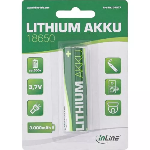 InLine Lithium Akku 3000mAh 18650 3,7V