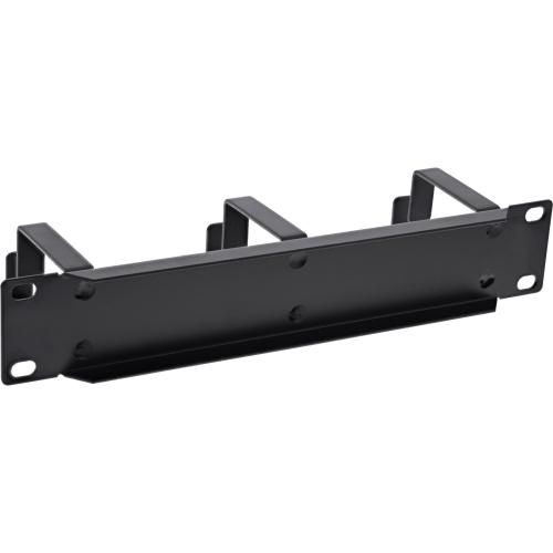 Preview: 10" Kabelführungspanel mit 3 Bügeln – RAL 9005 Schwarz