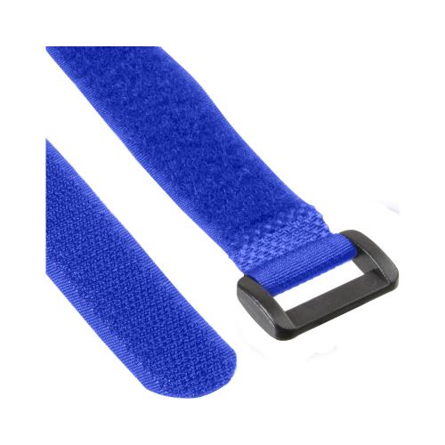 Klett-Kabelbinder 400 x 20 mm – Blau, wiederverwendbar, 10 Stück