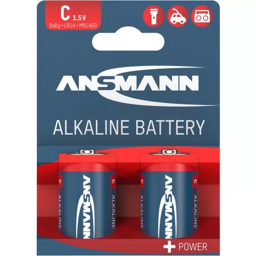 ANSMANN 1513-0000 Alkaline Batterie Baby C 7,2mAh 2er-Pack