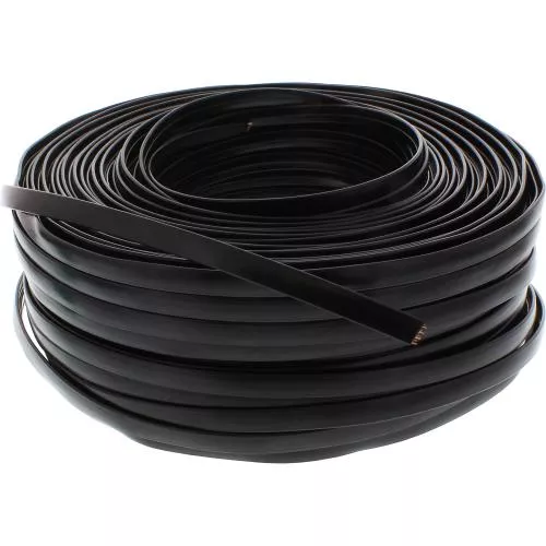 Modularkabel 8-adrig – Flachband, schwarz, 100 m Ring