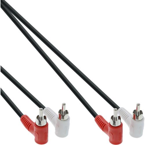 InLine® Cinch Kabel 2x Cinch Stecker / Stecker gewinkelt 1,2m