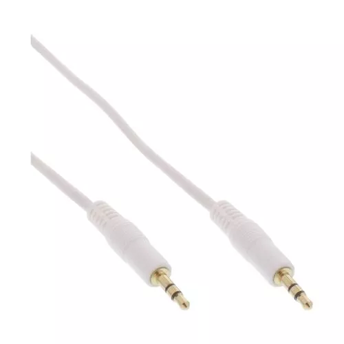 InLine® Klinke Kabel 3,5mm Stecker / Stecker weiß vergoldete Kontakte