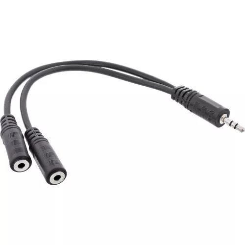 InLine® Klinken Y-Kabel 3,5mm Klinke Stecker an 2x 3,5mm Klinke Buchse Stereo