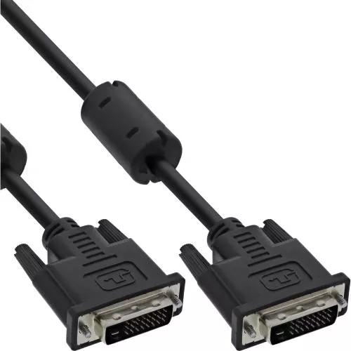 InLine® DVI-D Kabel digital 24+1 Stecker / Stecker Dual Link 2 Ferrite