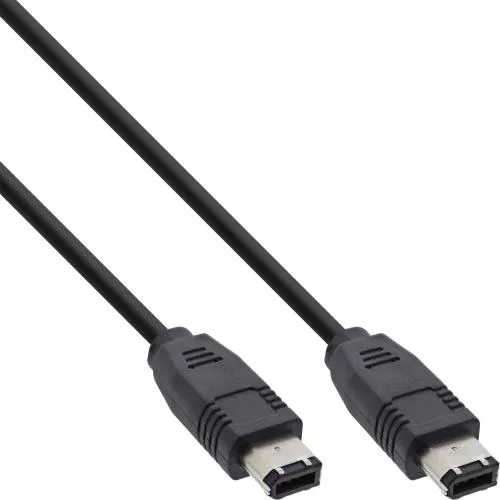 InLine® FireWire Kabel IEEE1394 6pol Stecker / Stecker schwarz