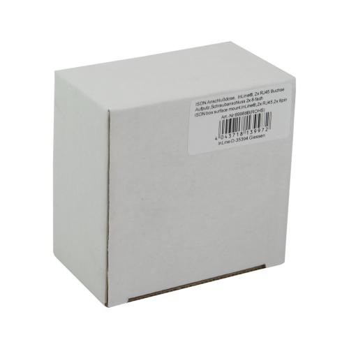 Preview: InLine® ISDN Anschlussdose 2x RJ45 Buchse Aufputz Schraubanschluss 2x 8-fach