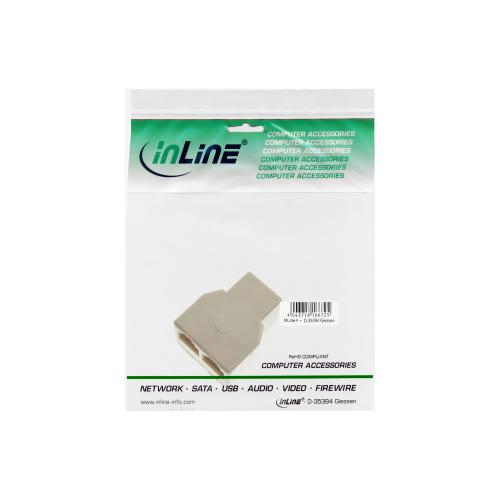 InLine® Modular Verteiler 1x RJ12 Buchse auf 2x RJ12 Buchse