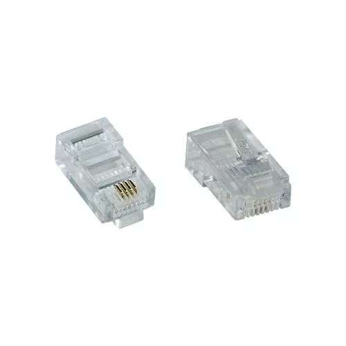 100er Pack InLine® Modularstecker 8P4C RJ45 zum Crimpen auf Flachkabel (ISDN)