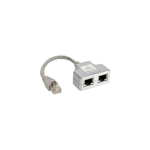 InLine® ISDN Port-Doppler 1x RJ45 Stecker an 2x RJ45 Buchse mit Kabel