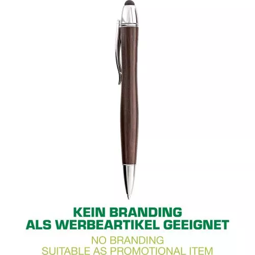 InLine® woodpen, Stylus-Stift für Touchscreens + Kugelschreiber Walnuss/Metall
