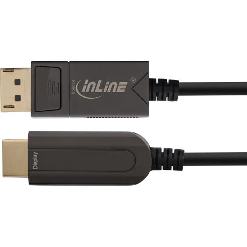 Preview: InLine® DisplayPort zu HDMI AOC Konverter Kabel 4K/60Hz schwarz
