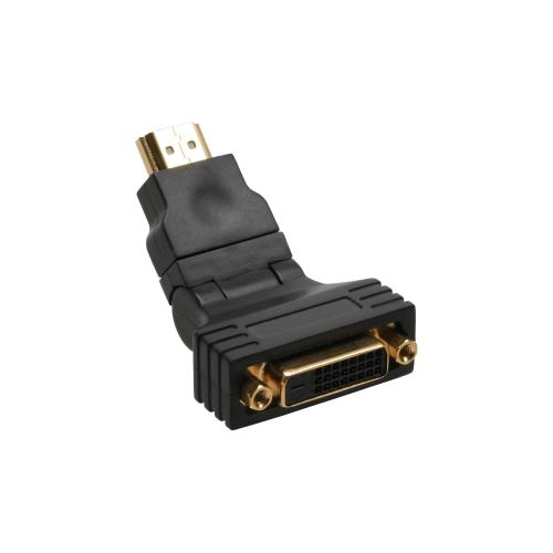 InLine® HDMI-DVI Adapter 19pol St auf 24+1 Bu mit 180° Winkel vergoldete Kontakte