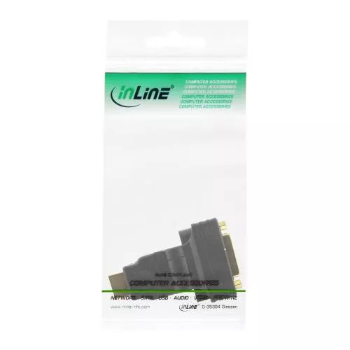 InLine® HDMI-DVI Adapter 19pol St auf 24+1 Bu mit 180° Winkel vergoldete Kontakte