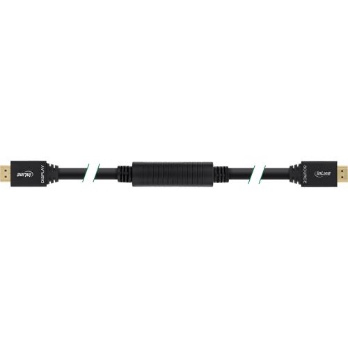 InLine® HDMI Kabel HDMI-High Speed mit Ethernet Stecker / Stecker aktiv schwarz / gold 30m