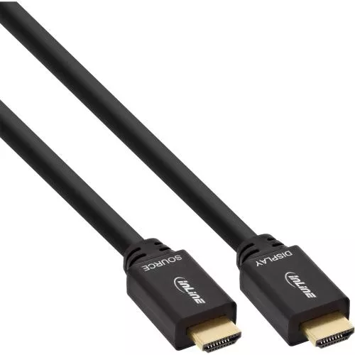 InLine® HDMI Kabel HDMI-High Speed mit Ethernet Stecker / Stecker aktiv schwarz / gold 40m
