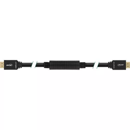 InLine® HDMI Kabel HDMI-High Speed mit Ethernet Stecker / Stecker aktiv schwarz / gold 40m