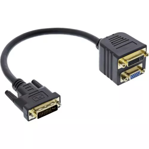 InLine® DVI-I Adapterkabel DVI-I Stecker auf DVI-I-Buchse + S-VGA Buchse