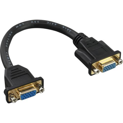 Preview: InLine® VGA Adapterkabel 15pol. VGA Buchse auf Buchse zum Einbau vergoldete Kontakte 0,2m