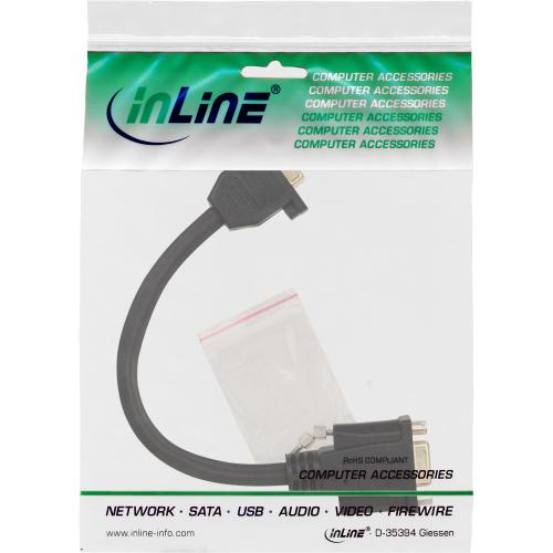 InLine® VGA Adapterkabel 15pol. VGA Buchse auf Buchse zum Einbau vergoldete Kontakte 0,2m