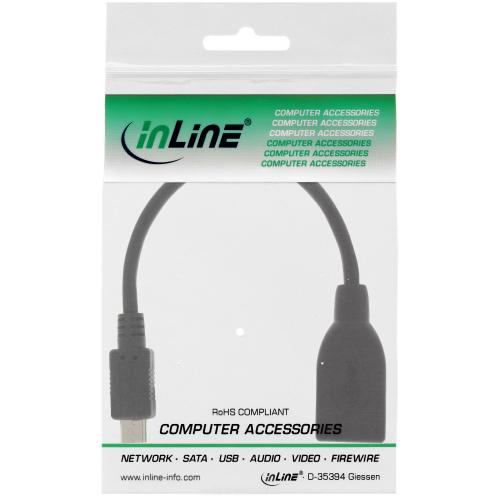 Preview: InLine® Micro-USB OTG Adapterkabel, Micro-B Stecker an USB A Buchse, 0,1m