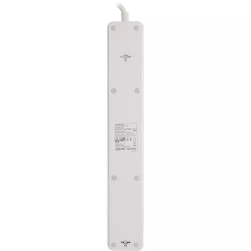 InLine® Steckdosenleiste 5-fach Schutzkontakt Überspannungsschutz und QuickCharge USB mit Schalter 1,5m, weiß