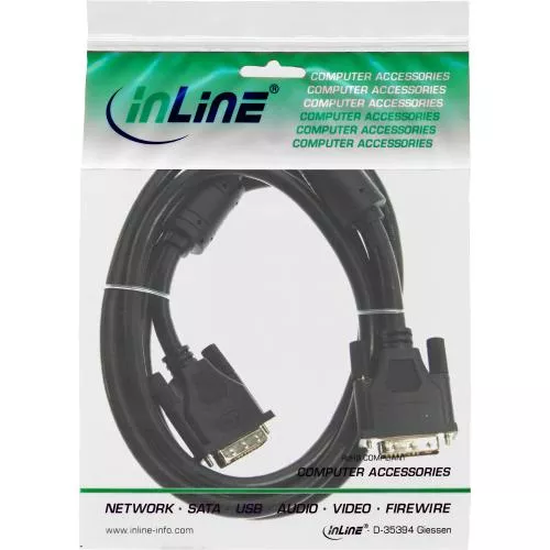 InLine® DVI-I Kabel digital/analog 18+5 Stecker / Stecker Single Link 2 Ferrite 2m