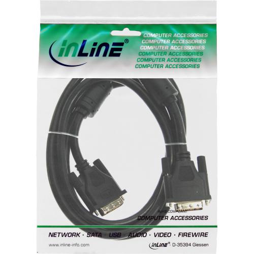 Preview: InLine® DVI-I Kabel digital/analog 24+5 Stecker / Stecker Dual Link 3m