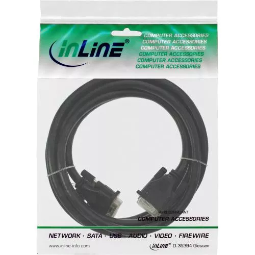 InLine® DVI-I Kabel digital/analog 24+5 Stecker / Stecker Dual Link ohne Ferrite 3m