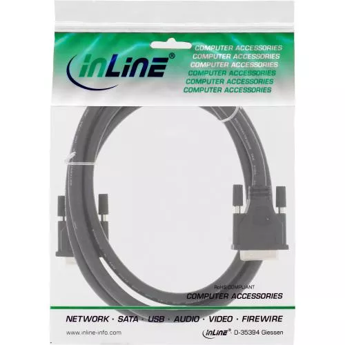 InLine® DVI-I Kabel digital/analog 24+5 Stecker / Stecker Dual Link ohne Ferrite 1,8m