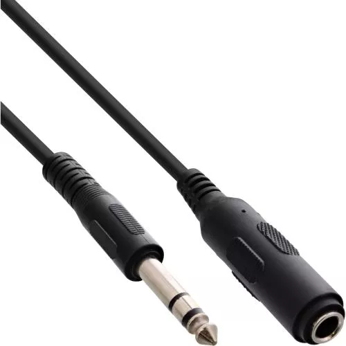 InLine® Klinke Verlängerung 6,3mm Klinke Stecker / Buchse Stereo 5m
