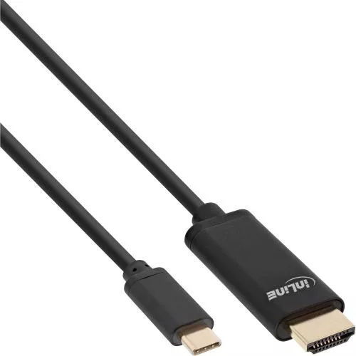 InLine® USB Display Kabel USB Typ-C Stecker zu HDMI Stecker (DP Alt Mode) 4K2K schwarz