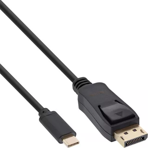 InLine® USB Display Kabel USB Typ-C Stecker zu DisplayPort Stecker (DP Alt Mode) 4K2K schwarz