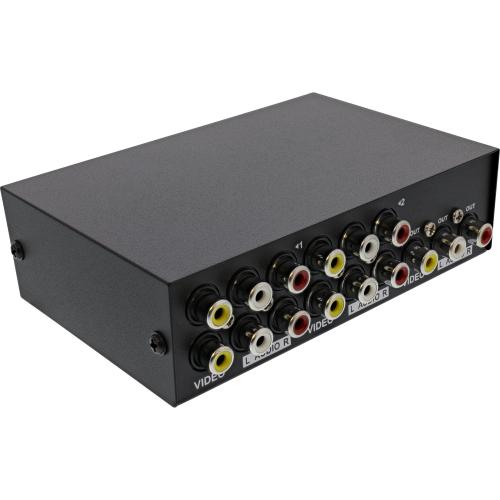 Preview: InLine® AV Umschalter manuell 4-port 3x Cinch IN/OUT