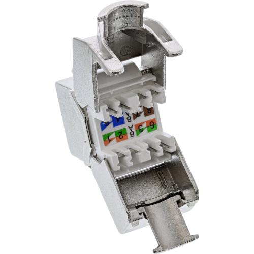 Preview: RJ45 Keystone-Modul Cat.8.1, Snap-In, Buchse/LSA, geschirmt, kompakte Bauform