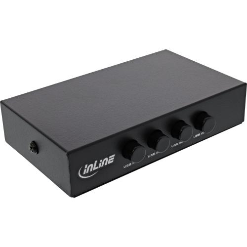 Preview: InLine® USB 2.0 Umschalter manuell USB-A Gerät an 4 Computer