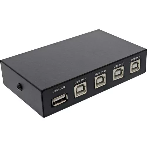 InLine® USB 2.0 Umschalter manuell USB-A Gerät an 4 Computer