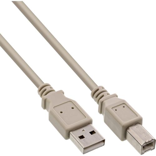 InLine® USB 2.0 Kabel A an B beige 3m bulk