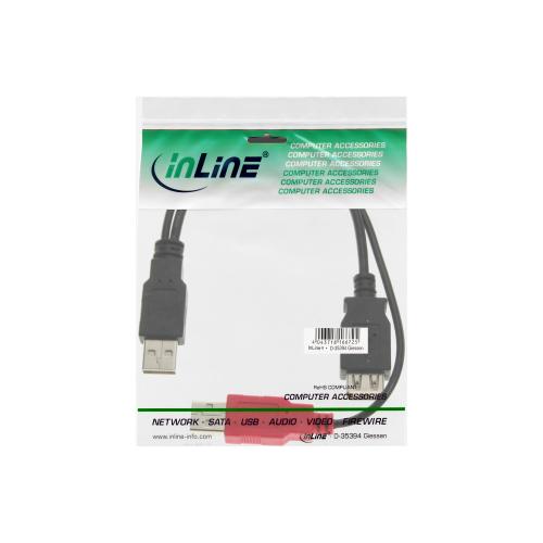 Preview: InLine® USB 2.0 Y-Anschlusskabel 2x Stecker A an Buchse A 0,2m