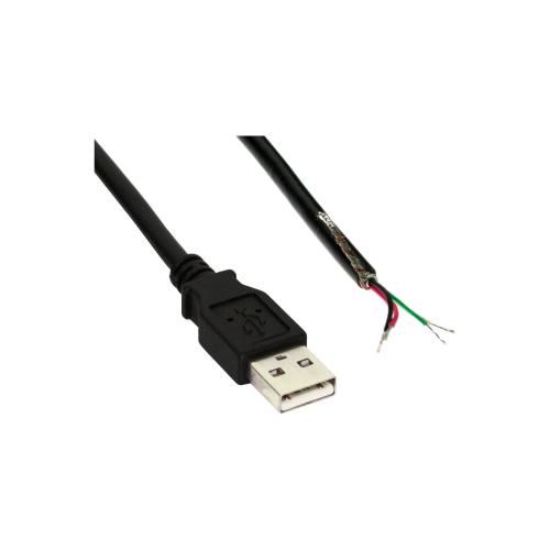 InLine® USB 2.0 Kabel A an offenes Ende schwarz 2m bulk