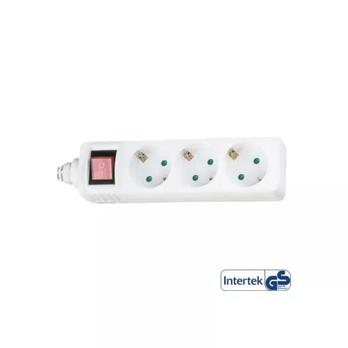 InLine® Steckdosenleiste 3-fach Schutzkontakt mit Schalter 1,5m weiß
