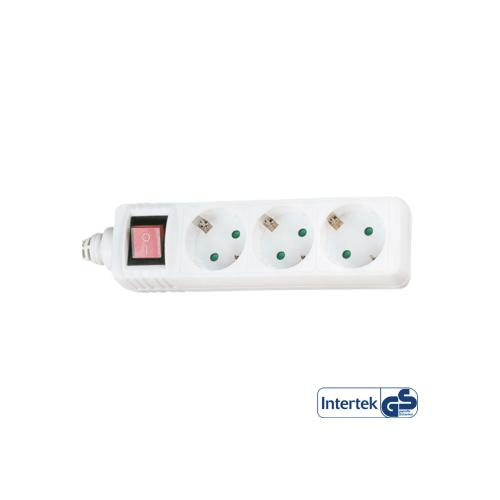 InLine® Steckdosenleiste 3-fach Schutzkontakt mit Schalter 3m weiß
