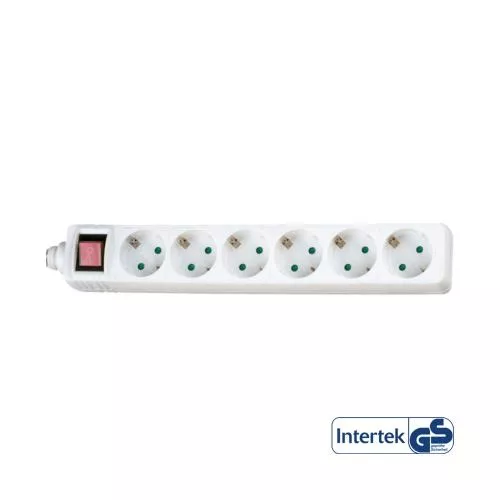 InLine® Steckdosenleiste 6-fach Schutzkontakt mit Schalter 1,5m weiß