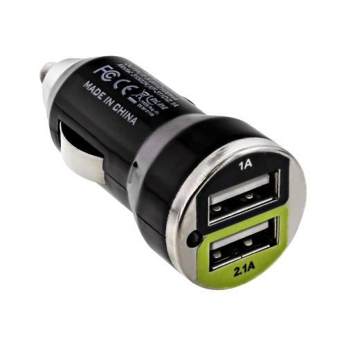 Preview: InLine® USB DUAL+ KFZ-Ladeset Stromadapter mit 1m Spiralkabel 12/24VDC zu 5V DC/2.1A