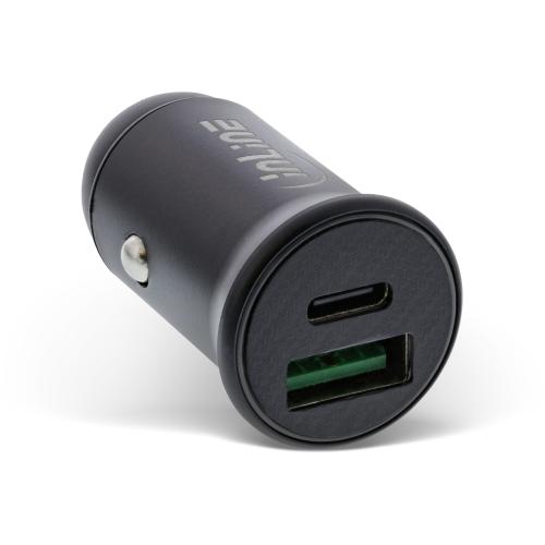 Preview: InLine® USB KFZ Stromadapter Power Delivery, USB-A + USB Typ-C schwarz