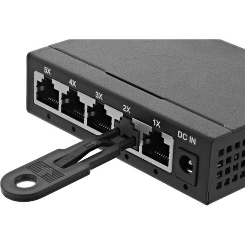 Preview: RJ45 Portblocker Starterset – 10 Blocker & Schlüssel – schwarz